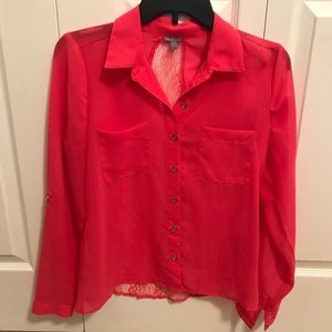 Pink dressy blouse/top—Charlotte Russe, Size XS!!